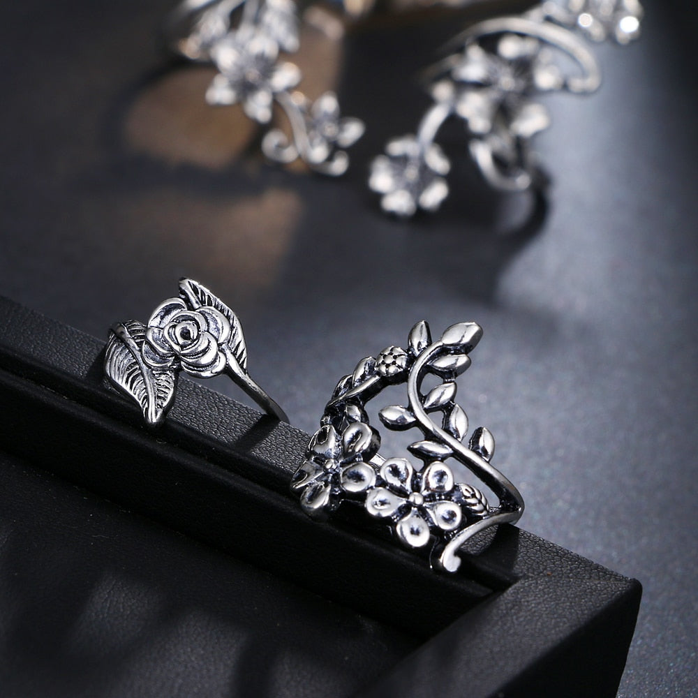 Woodland Garden Flowers Four Rings Set