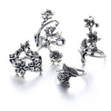 Woodland Garden Flowers Four Rings Set