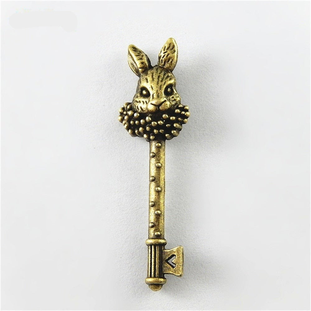 Ten Woodland Bunny Bronze Key Charms Pendants Jewellery Making Supplies 51*16*2mm