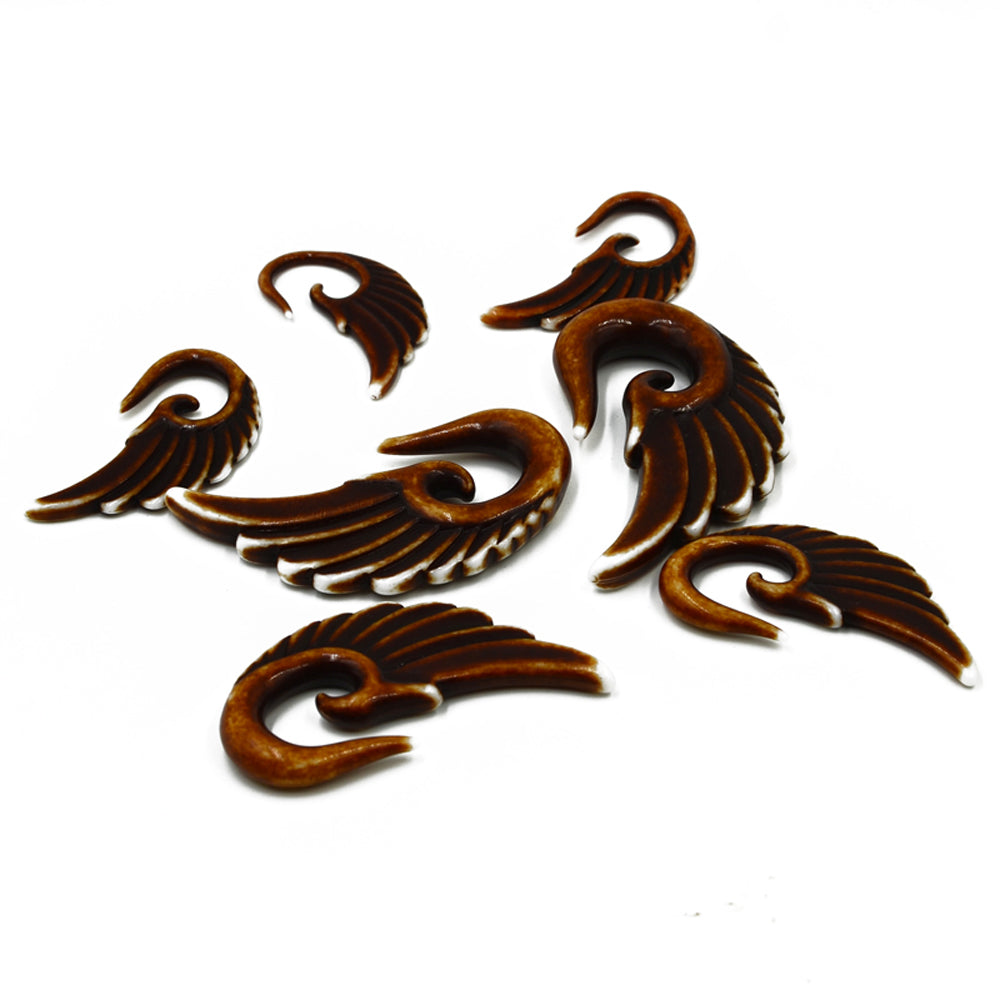Spiral Ear Taper Plugs Stretcher Kit Piercing Expander Angel Wings.