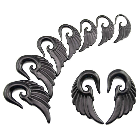 Spiral Ear Taper Plugs Stretcher Kit Piercing Expander Angel Wings.