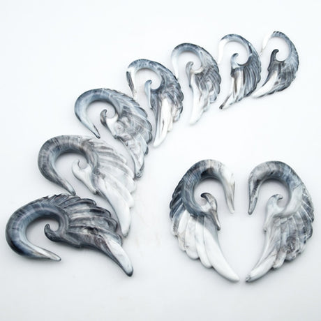 Spiral Ear Taper Plugs Stretcher Kit Piercing Expander Angel Wings.