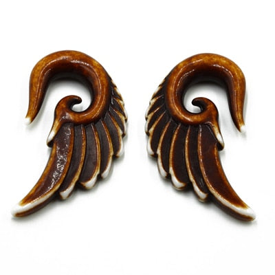 Spiral Ear Taper Plugs Stretcher Kit Piercing Expander Angel Wings.