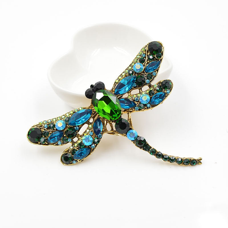 Dragonfly Brooch Crystal Coat Pin
