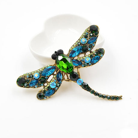 Dragonfly Brooch Crystal Coat Pin