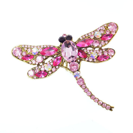 Dragonfly Brooch Crystal Coat Pin