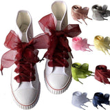 4cm Wide Chiffon Shoelaces Flat Ribbon Shoe Laces for Sneakers | 140cm/55Inch - Woodland Gatherer