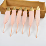 Gold Dipped Duck Feathers for DIY Crafting