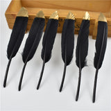 Gold Dipped Duck Feathers for DIY Crafting.