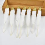 Gold Dipped Duck Feathers for DIY Crafting.