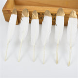 Gold Dipped Duck Feathers for DIY Crafting.