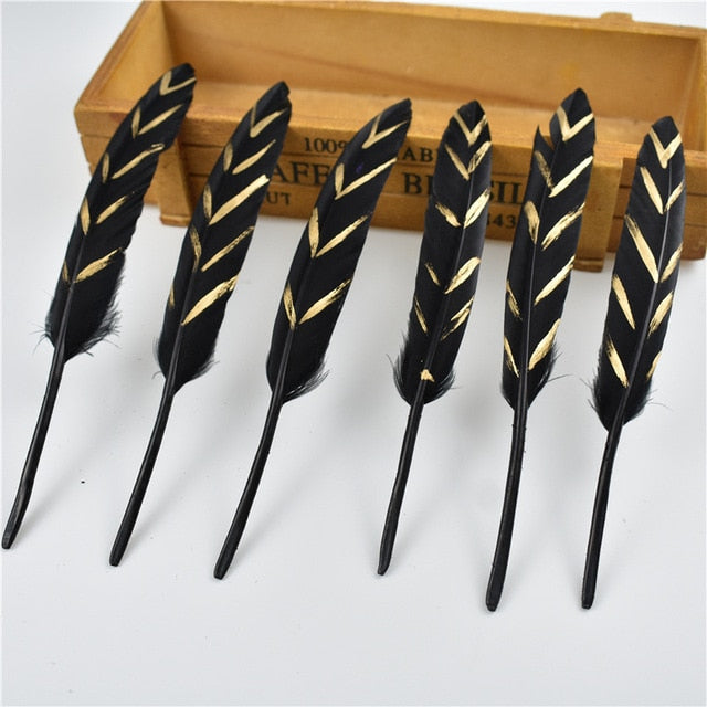 Gold Dipped Duck Feathers for DIY Crafting.