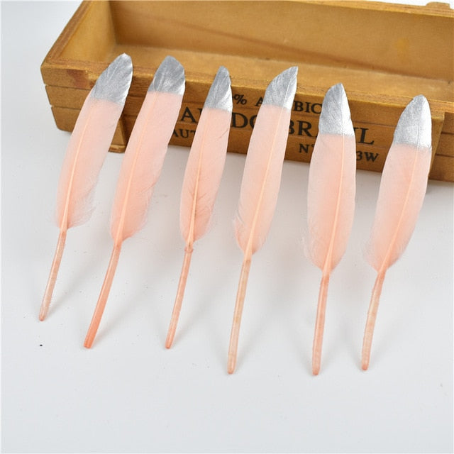 Gold Dipped Duck Feathers for DIY Crafting