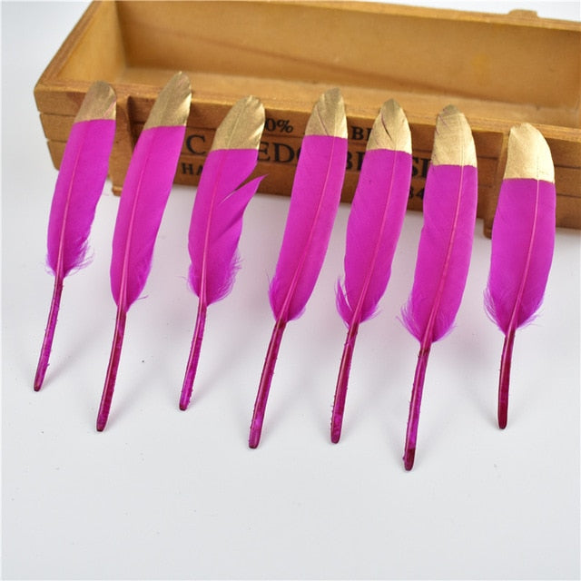 Gold Dipped Duck Feathers for DIY Crafting