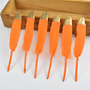 Gold Dipped Duck Feathers for DIY Crafting