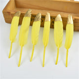 Gold Dipped Duck Feathers for DIY Crafting.