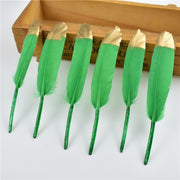 Gold Dipped Duck Feathers for DIY Crafting