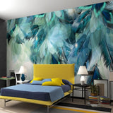 Blue Feather Mural Wallpaper