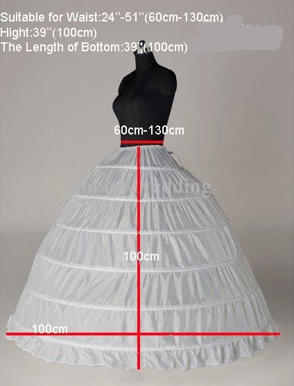 6 Hoop Petticoats For Ball Gown Dresses Crinoline Underskirt