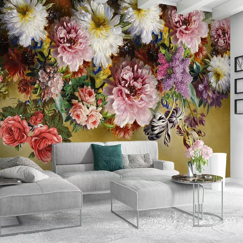 Hand Painted Flower Wall Mural Wallpaper Home Renos Online Store AUS ...
