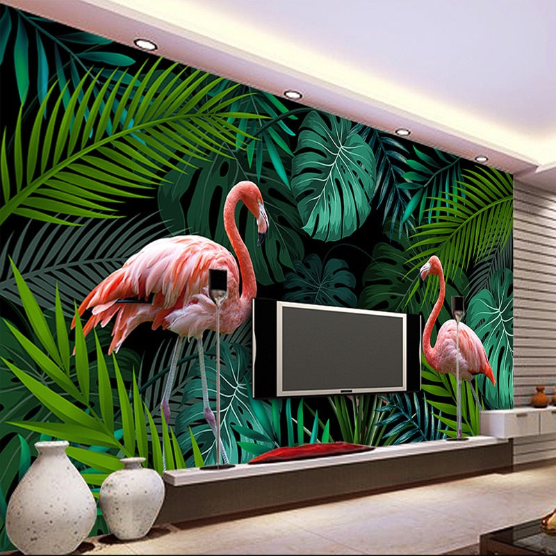 Flamingo Tropical Rainforest Wall Mural Wallpaper
