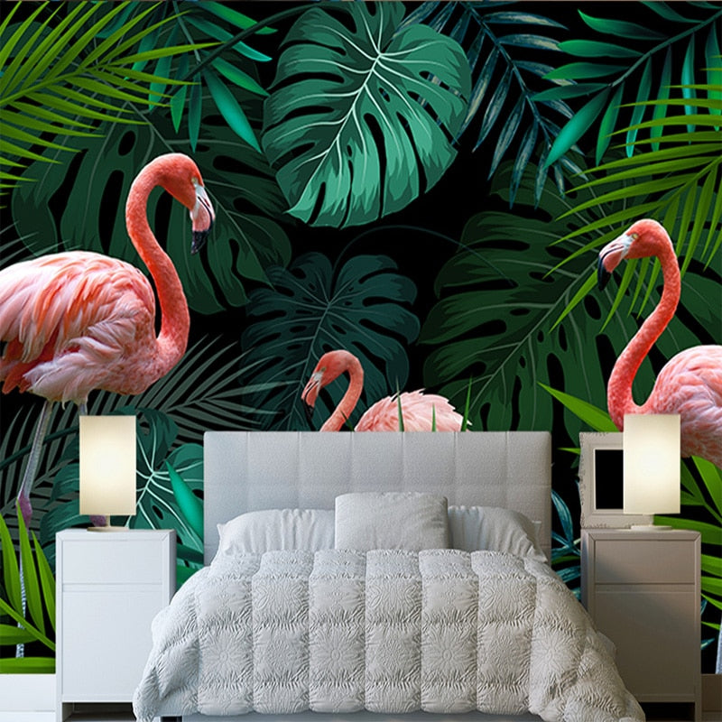 Flamingo Tropical Rainforest Wall Mural Wallpaper