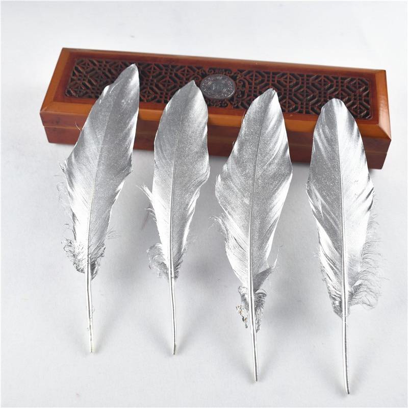 10Pcs/Lot Gold Dipped Goose Feathers | 15-20cm/6-8inches | DYI Crafts Decor - Woodland Gatherer
