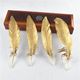 10Pcs/Lot Gold Dipped Goose Feathers | 15-20cm/6-8inches | DYI Crafts Decor - Woodland Gatherer