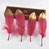 10Pcs/Lot Gold Dipped Goose Feathers | 15-20cm/6-8inches | DYI Crafts Decor - Woodland Gatherer