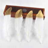 10Pcs/Lot Gold Dipped Goose Feathers | 15-20cm/6-8inches | DYI Crafts Decor - Woodland Gatherer