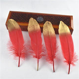 10Pcs/Lot Gold Dipped Goose Feathers | 15-20cm/6-8inches | DYI Crafts Decor - Woodland Gatherer
