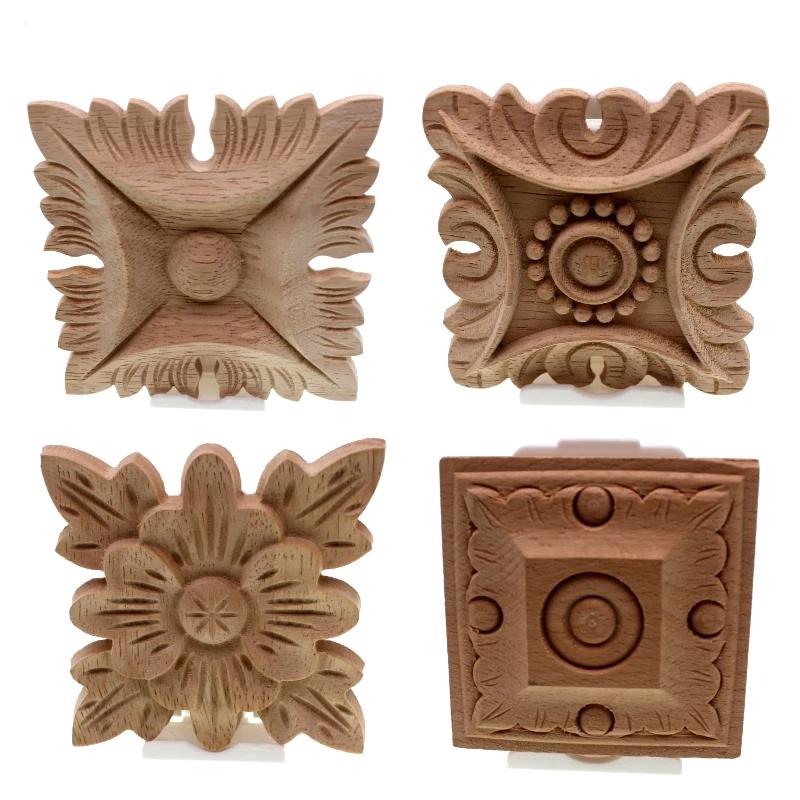 Flower Carving Natural Wooden Tiles