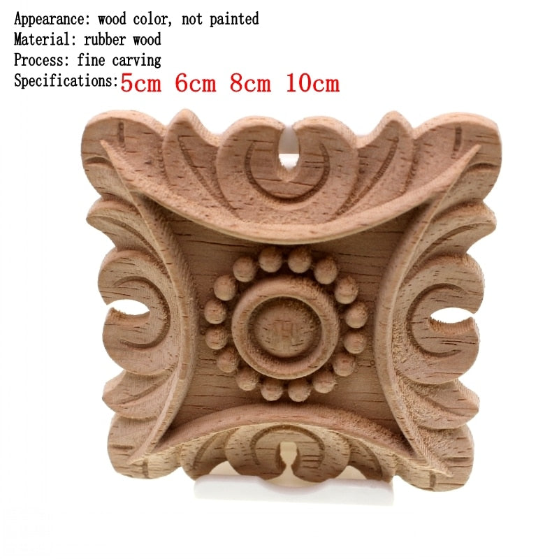 Flower Carving Natural Wooden Tiles