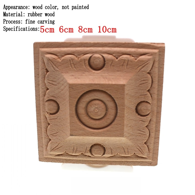 Flower Carving Natural Wooden Tiles