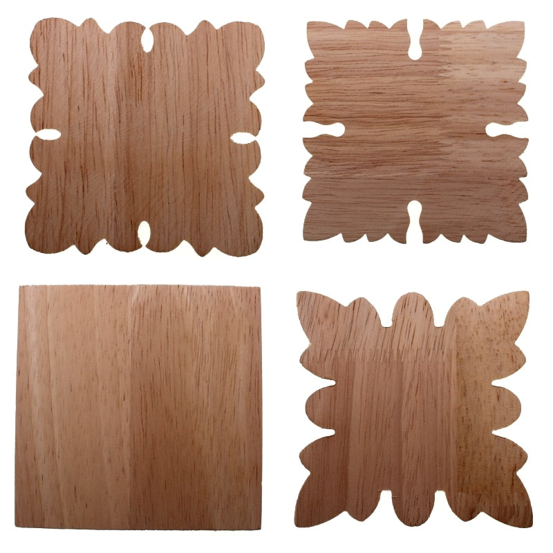 Flower Carving Natural Wooden Tiles