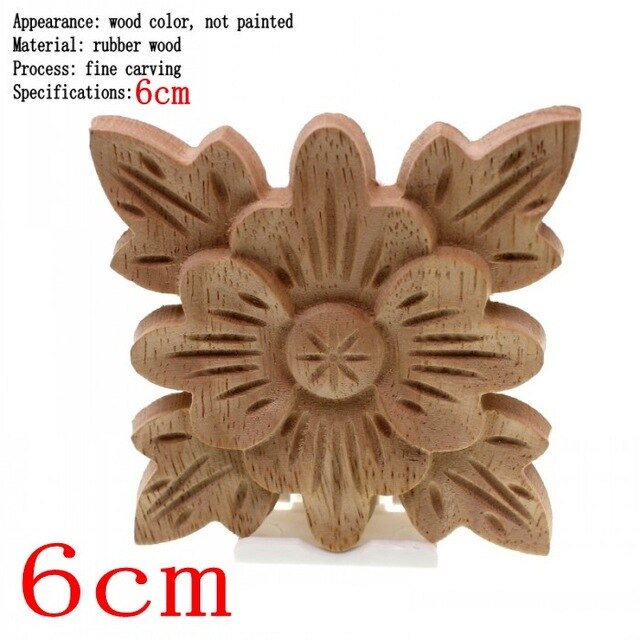 Flower Carving Natural Wooden Tiles