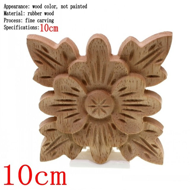 Flower Carving Natural Wooden Tiles