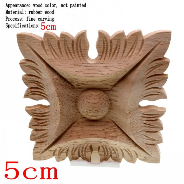Flower Carving Natural Wooden Tiles