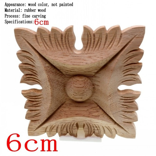 Flower Carving Natural Wooden Tiles