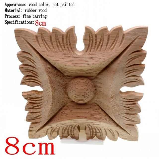 Flower Carving Natural Wooden Tiles