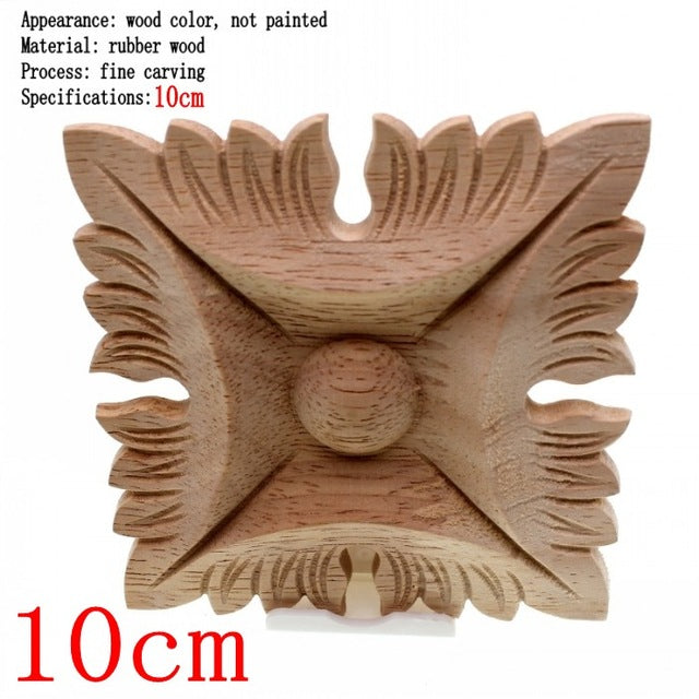 Flower Carving Natural Wooden Tiles