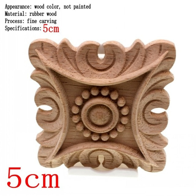 Flower Carving Natural Wooden Tiles