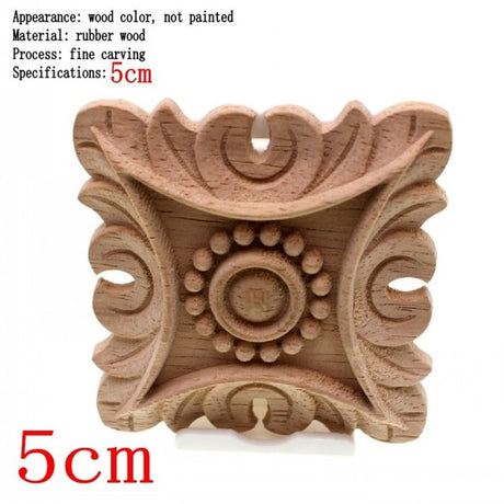 Flower Carving Natural Wooden Tiles