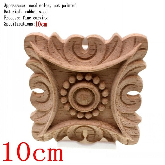 Flower Carving Natural Wooden Tiles