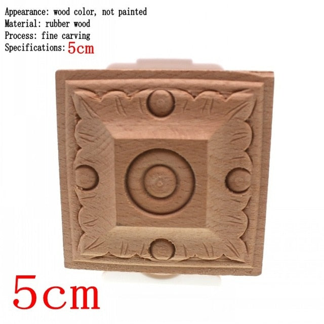 Flower Carving Natural Wooden Tiles