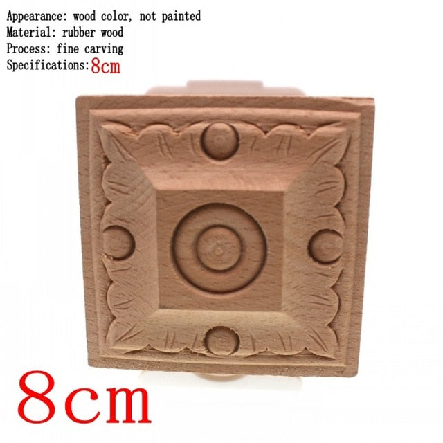 Flower Carving Natural Wooden Tiles