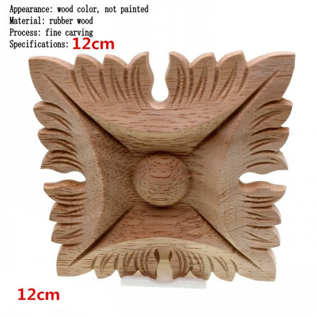 Flower Carving Natural Wooden Tiles