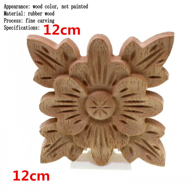 Flower Carving Natural Wooden Tiles