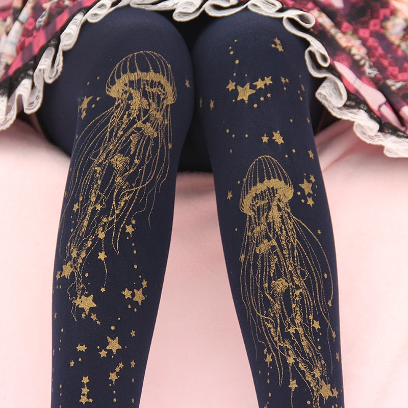 Sweet Jellyfish Printed Tights