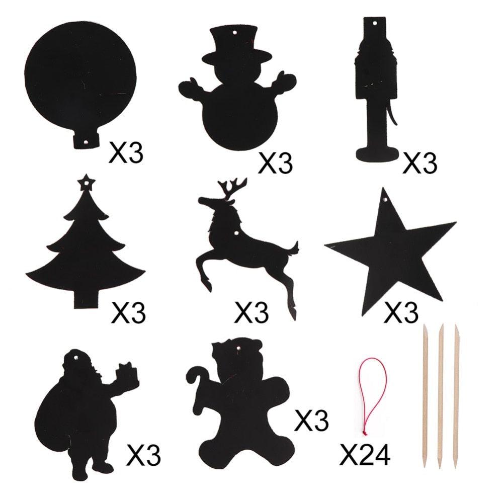 24pcs Magic Colour Scratch Card Christmas Tree Ornaments Scratch Art Paper - Woodland Gatherer Woodland Gatherer | Australian Online Gift Store | Gifts & Treasures | Special Occasions & Everyday Fun | Whimsical Treats | Costumes | Jewellery | Fashion | Crafting DIY | Stationery | Boho Festival Fashion | Home Decor & Fittings     Afterpay Available Paypal Available Humm Available Worldwide Shipping Available